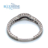 Platinum Engraved Diamond Wedding Band- size 6.5